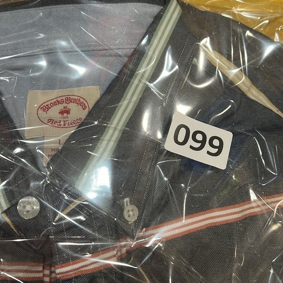 Men’s Large Brooks Brothers Red Fleece Structured Oxford Cotton Shirt Pocket - Picture 9 of 9